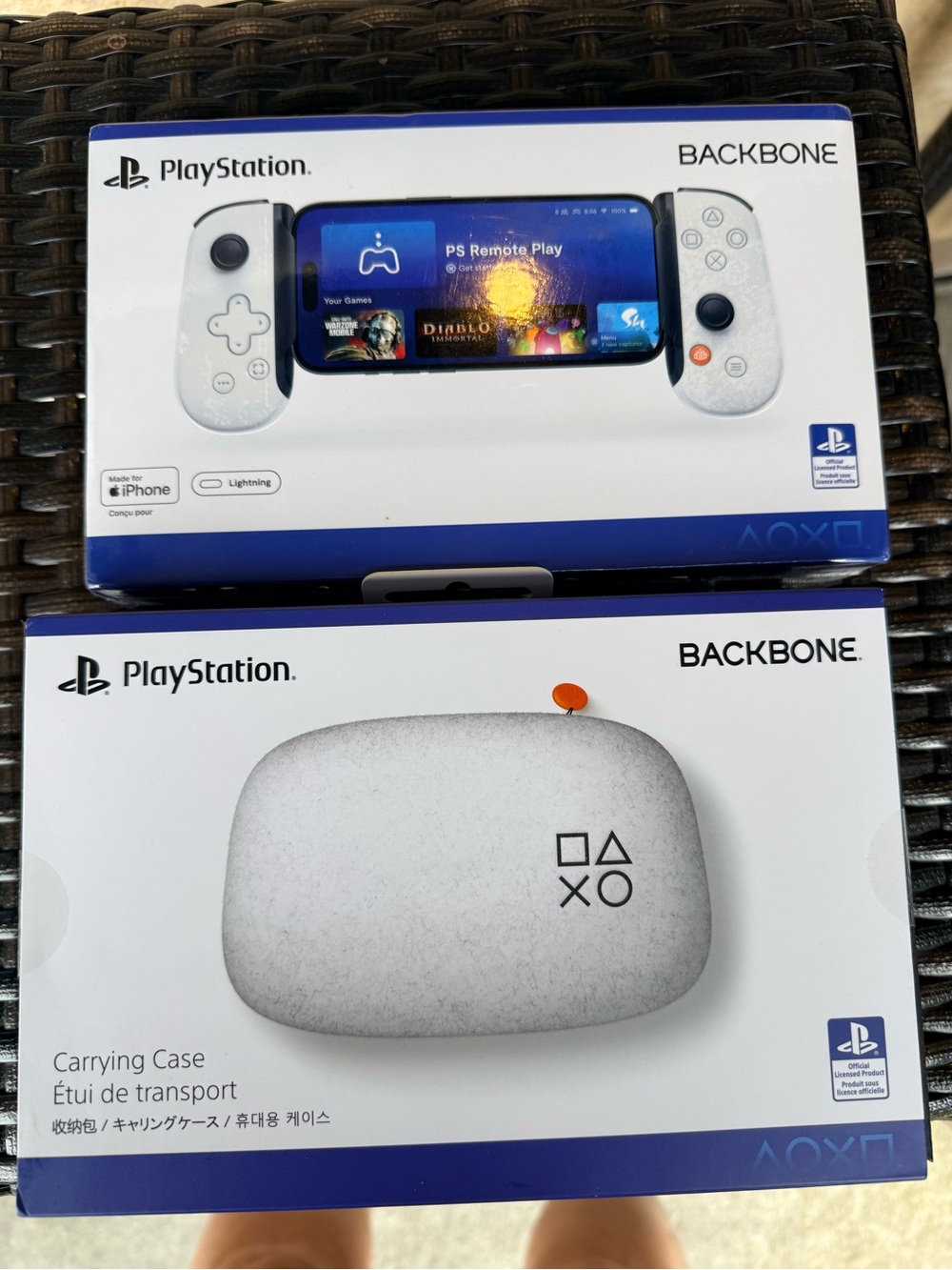 PlayStation Backbone Mobile Gaming Controller with White Carrying Case